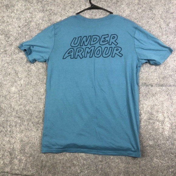 Under Armour UA Shirt Mens Medium Heatgear Multi Logo Tee Scribble 1366420 - Picture 9 of 9